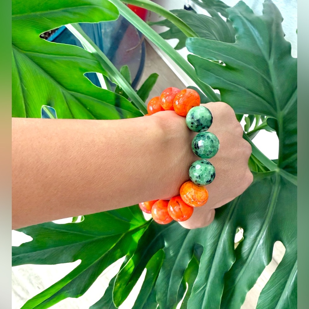 Ruby on Fuchsite & Howlite bracelet (one) - Picture 3 of 4